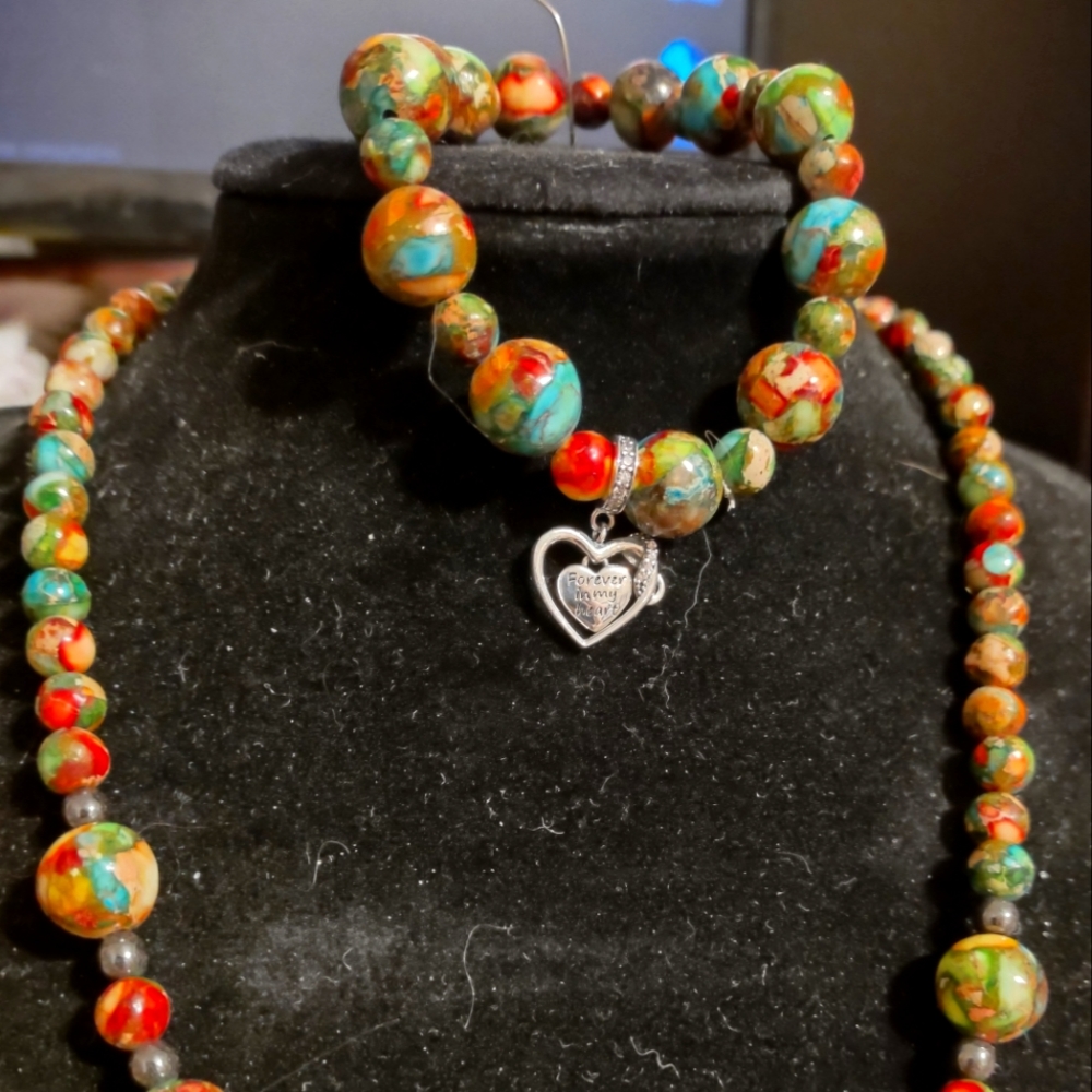 Stretch Necklace and Bracelet set
